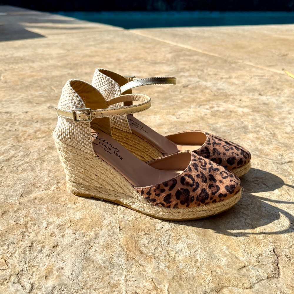 Leopard Print Wedge Sandals